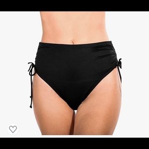 Miraclesuit Black Side Tie Tankini Bottom Size 16